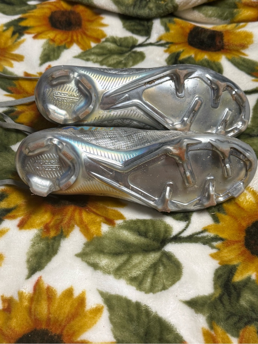 Nike girls  Silver Iridescent High-Top Athletic Shoes - Picture 5 of 10